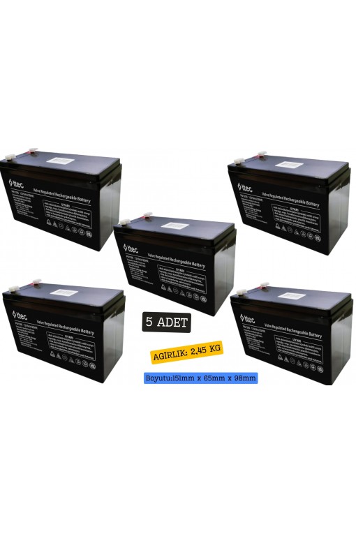 ttec 12V 9Ah Bakımsız Kuru Akü 5 Adet